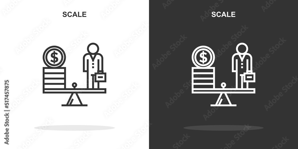 Poster scale line icon. simple outline style.scale linear sign. vector illustration isolated on white backg