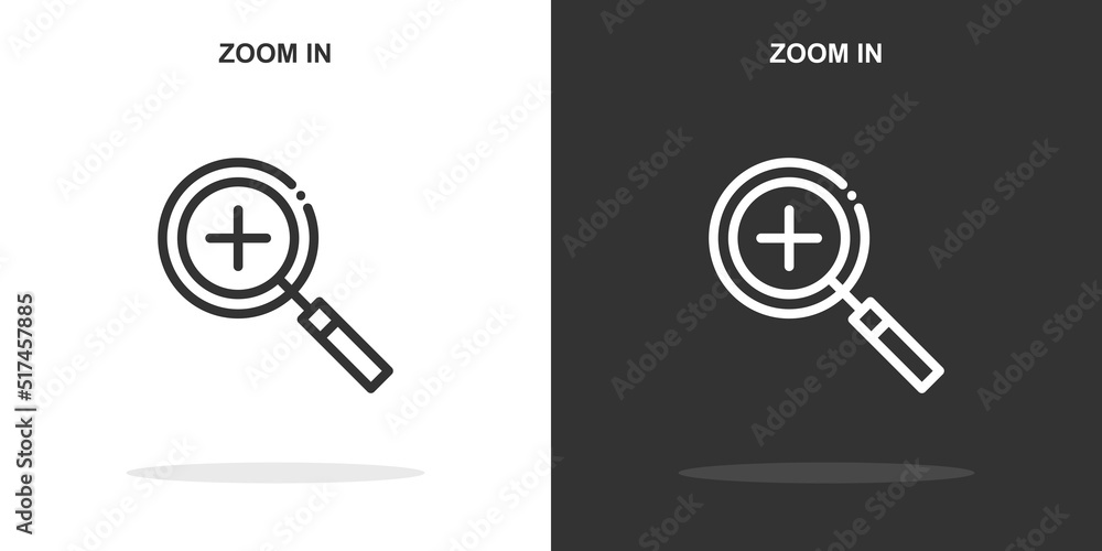 Poster zoom in line icon. simple outline style.zoom in linear sign. vector illustration isolated on white b