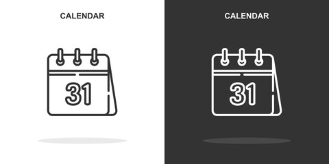 calendar line icon. Simple outline style.calendar linear sign. Vector illustration isolated on white background. Editable stroke EPS 10