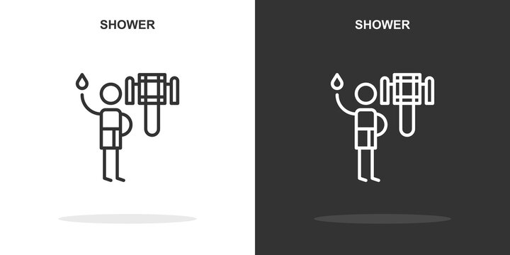 shower line icon. Simple outline style.shower linear sign. Vector illustration isolated on white background. Editable stroke EPS 10