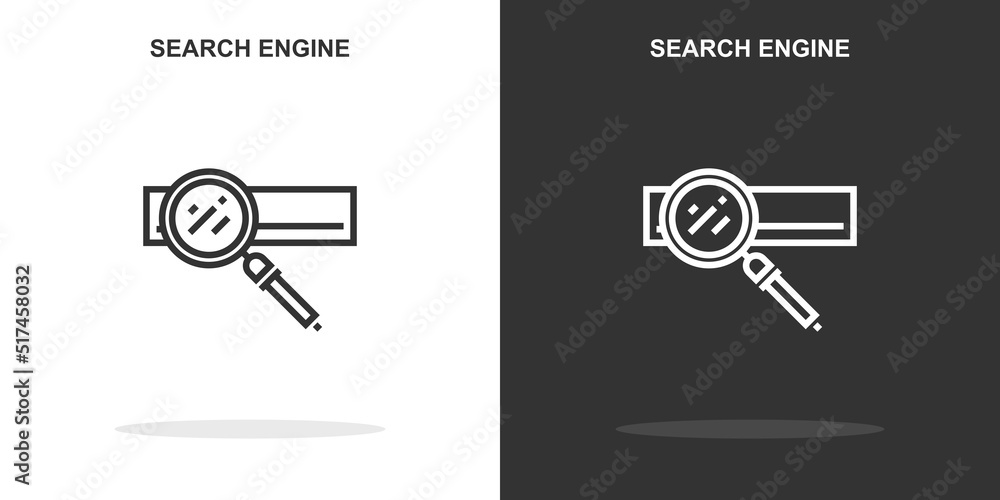 Poster search engine line icon. simple outline style.search engine linear sign. vector illustration isolate