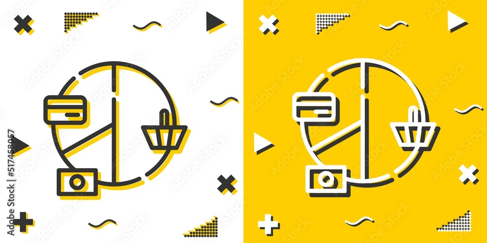 Poster pie chart line icon. simple outline style.pie chart linear sign. vector illustration isolated on whi