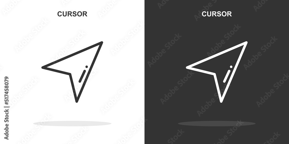 Poster cursor line icon. simple outline style.cursor linear sign. vector illustration isolated on white bac