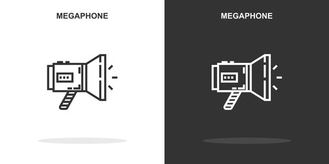 megaphone line icon. Simple outline style.megaphone linear sign. Vector illustration isolated on white background. Editable stroke EPS 10