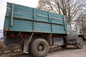 freight car,freight car with a big wooden body chassis