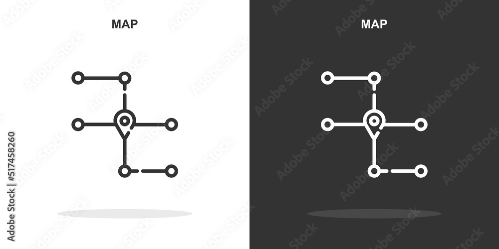 Poster map line icon. simple outline style.map linear sign. vector illustration isolated on white backgroun