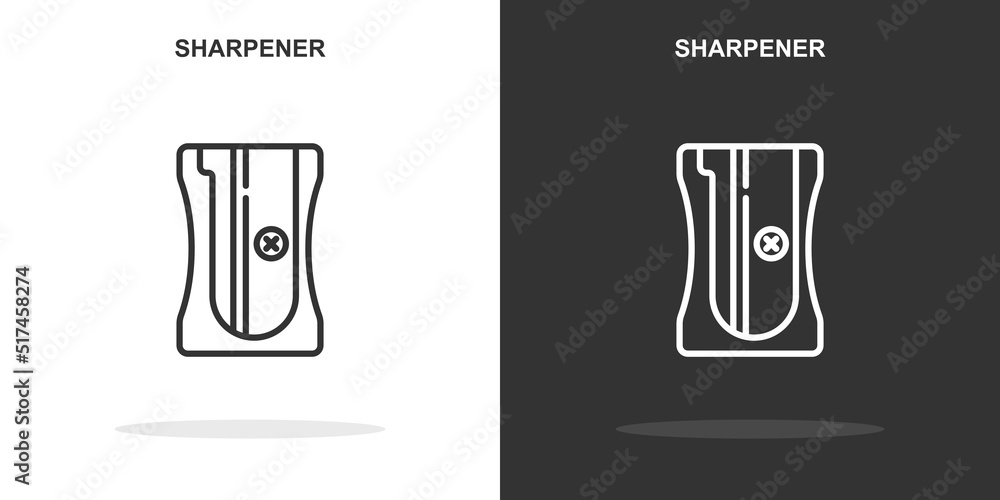 Poster sharpener line icon. simple outline style.sharpener linear sign. vector illustration isolated on whi