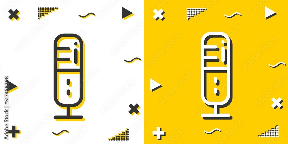 Poster microphone line icon. simple outline style.microphone linear sign. vector illustration isolated on w