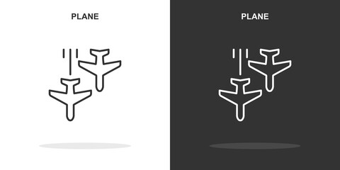 plane line icon. Simple outline style.plane linear sign. Vector illustration isolated on white background. Editable stroke EPS 10