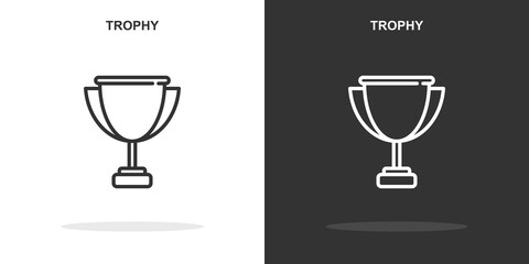 trophy line icon. Simple outline style.trophy linear sign. Vector illustration isolated on white background. Editable stroke EPS 10