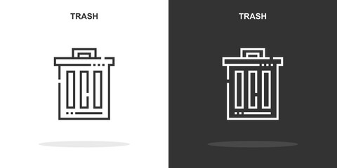 trash line icon. Simple outline style.trash linear sign. Vector illustration isolated on white background. Editable stroke EPS 10