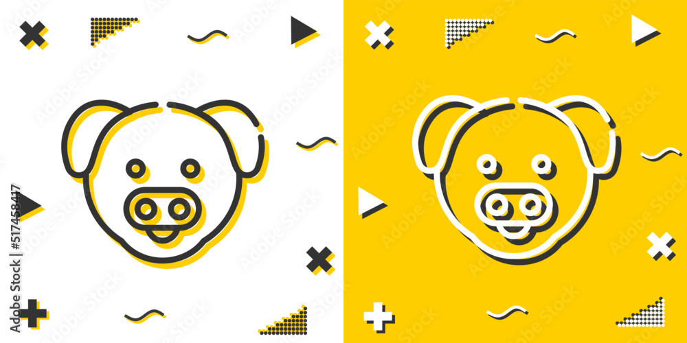 Poster pig line icon. simple outline style.pig linear sign. vector illustration isolated on white backgroun