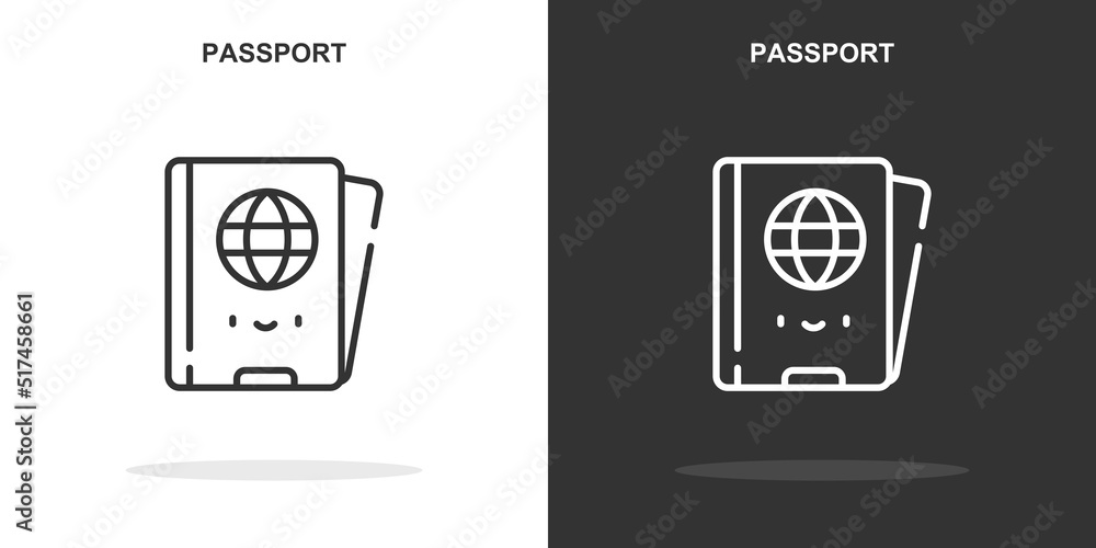 Poster passport line icon. simple outline style.passport linear sign. vector illustration isolated on white