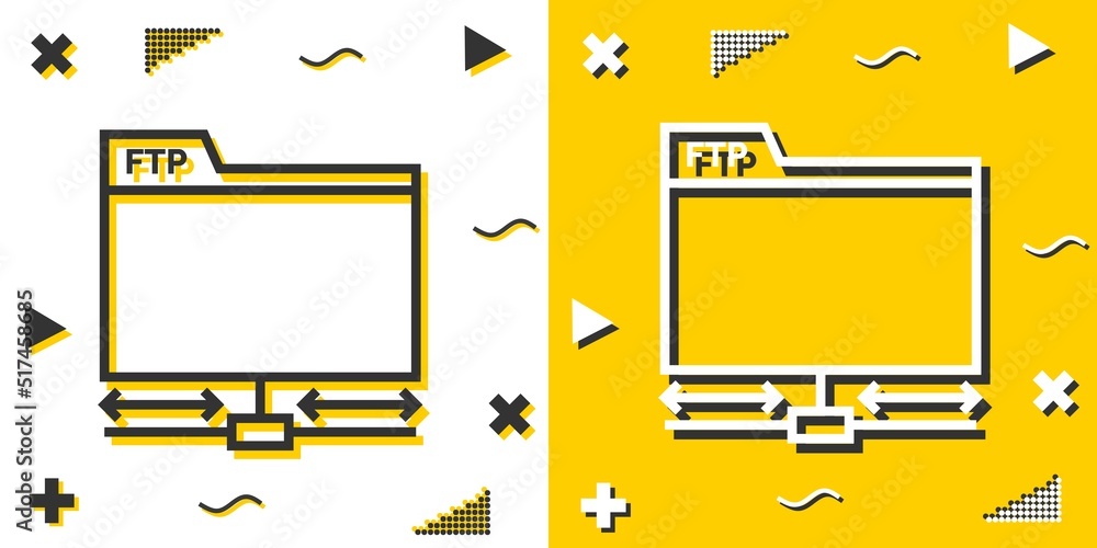 Poster ftp line icon. simple outline style.ftp linear sign. vector illustration isolated on white backgroun