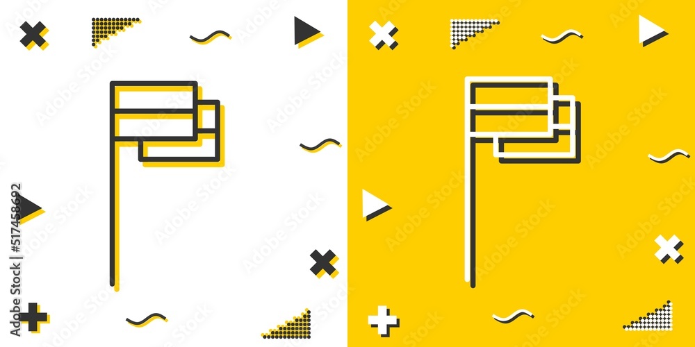 Poster flag line icon. simple outline style.flag linear sign. vector illustration isolated on white backgro