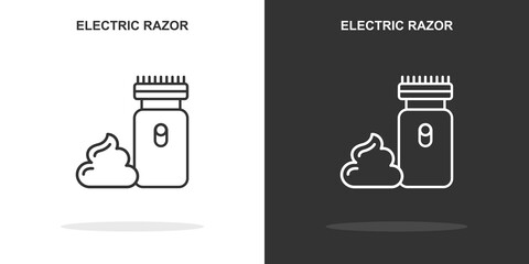 electric razor line icon. Simple outline style.electric razor linear sign. Vector illustration isolated on white background. Editable stroke EPS 10