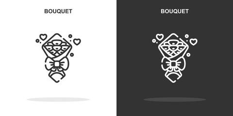 bouquet line icon. Simple outline style.bouquet linear sign. Vector illustration isolated on white background. Editable stroke EPS 10