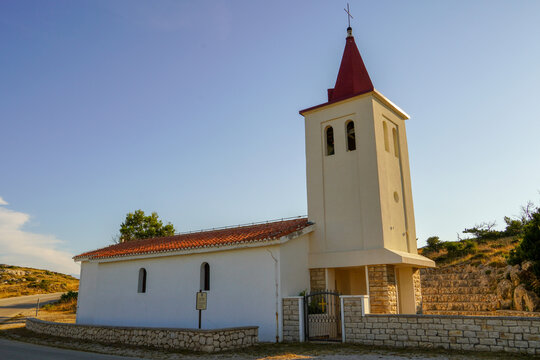 Vrsi, Croatia July 5, 2022: old catholic church

