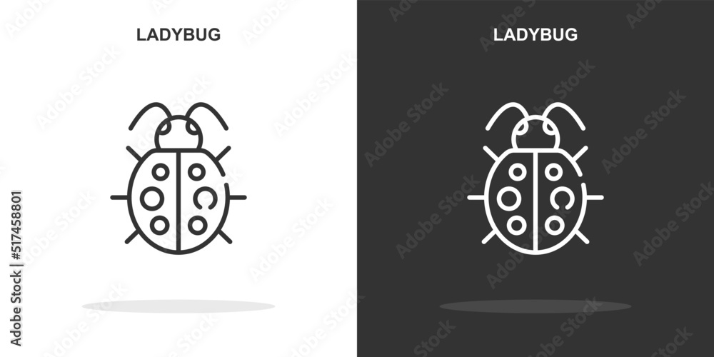 Poster ladybug line icon. simple outline style.ladybug linear sign. vector illustration isolated on white b