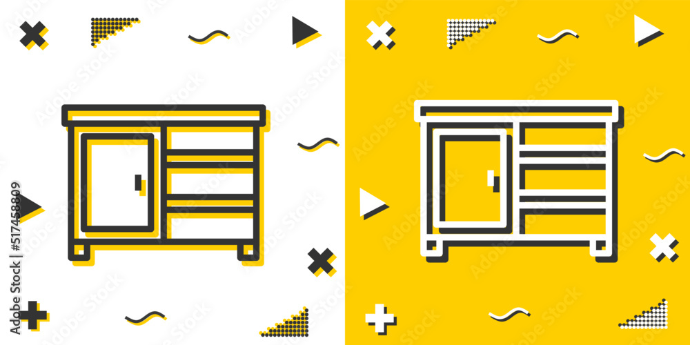 Poster drawer line icon. simple outline style.drawer linear sign. vector illustration isolated on white bac