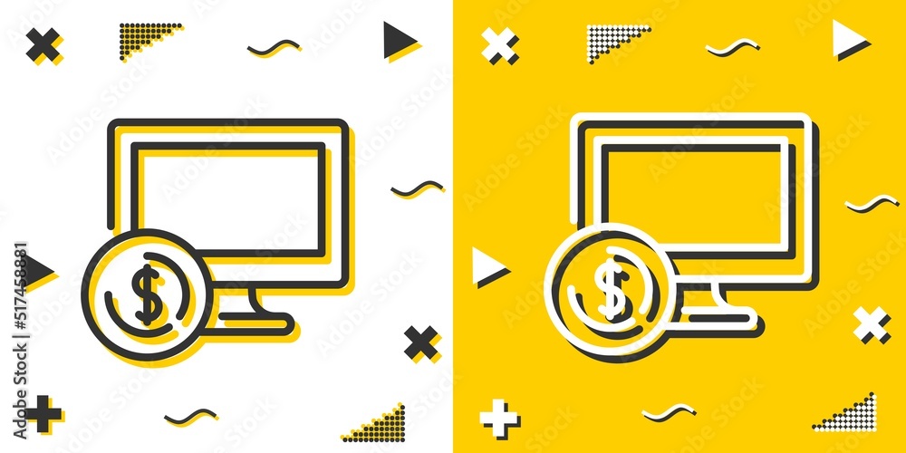 Poster computer line icon. simple outline style.computer linear sign. vector illustration isolated on white