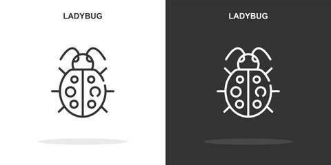 ladybug line icon. Simple outline style.ladybug linear sign. Vector illustration isolated on white background. Editable stroke EPS 10