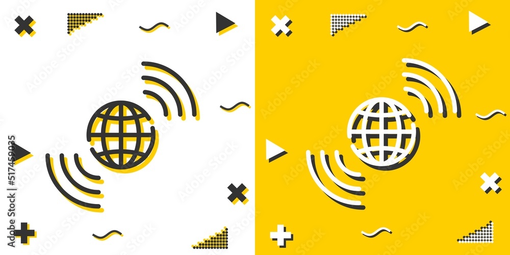 Poster earth grid line icon. simple outline style.earth grid linear sign. vector illustration isolated on w