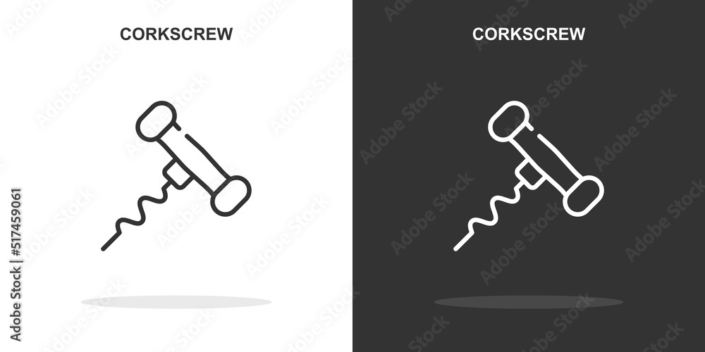 Poster corkscrew line icon. simple outline style.corkscrew linear sign. vector illustration isolated on whi