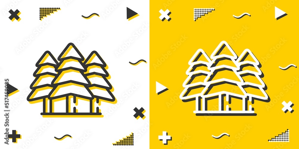 Poster forest line icon. simple outline style.forest linear sign. vector illustration isolated on white bac