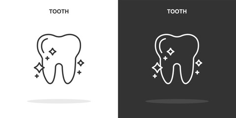 tooth line icon. Simple outline style.tooth linear sign. Vector illustration isolated on white background. Editable stroke EPS 10