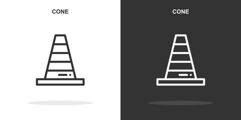 cone line icon. Simple outline style.cone linear sign. Vector illustration isolated on white background. Editable stroke EPS 10