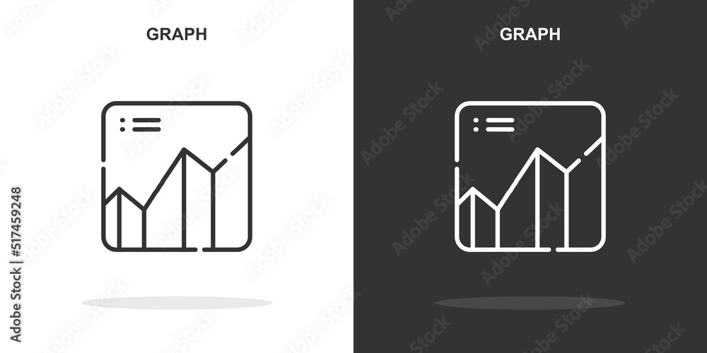 Poster graph line icon. simple outline style.graph linear sign. vector illustration isolated on white backg