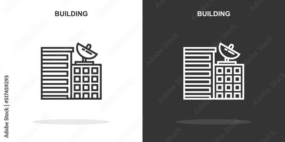 Poster building line icon. simple outline style.building linear sign. vector illustration isolated on white