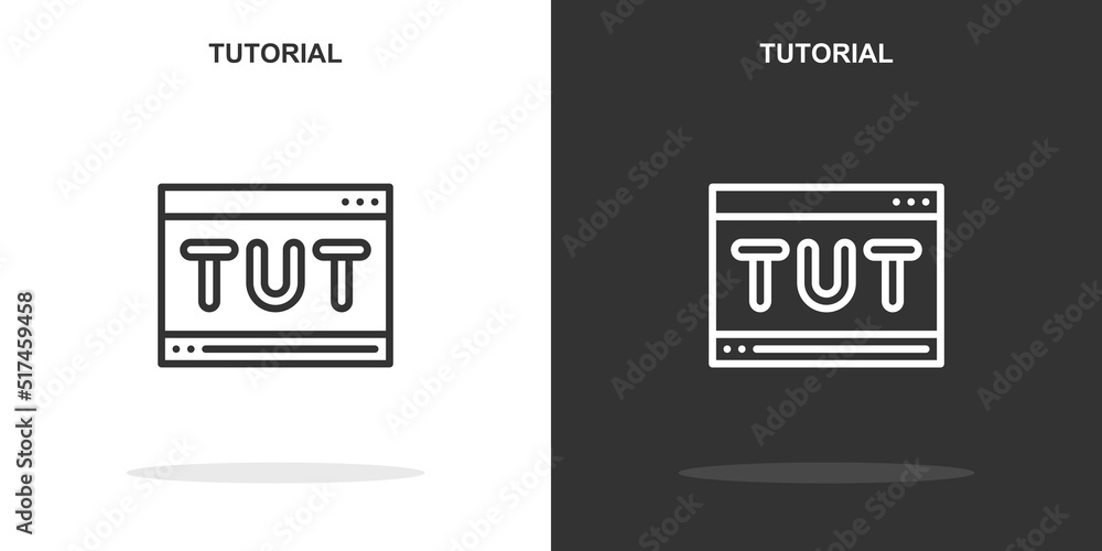 Poster tutorial line icon. simple outline style.tutorial linear sign. vector illustration isolated on white