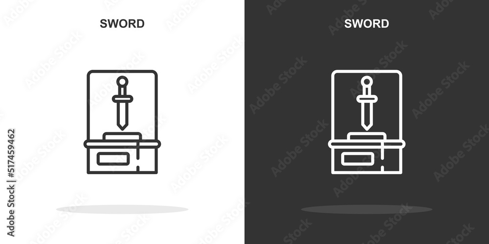 Aufkleber sword line icon. simple outline style.sword linear sign. vector illustration isolated on white backg