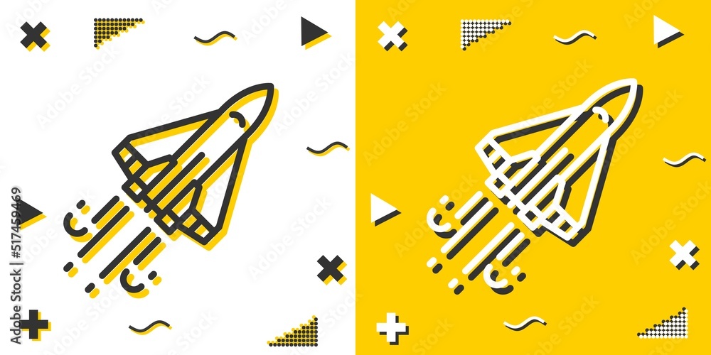 Poster space shuttle line icon. simple outline style.space shuttle linear sign. vector illustration isolate