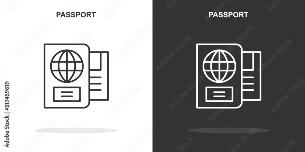 Poster passport line icon. simple outline style.passport linear sign. vector illustration isolated on white