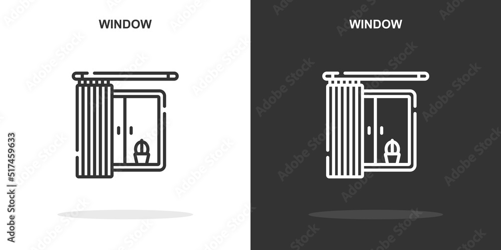 Poster window line icon. simple outline style.window linear sign. vector illustration isolated on white bac