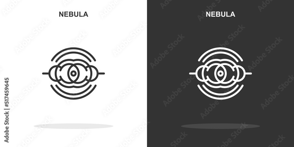 Poster nebula line icon. simple outline style.nebula linear sign. vector illustration isolated on white bac