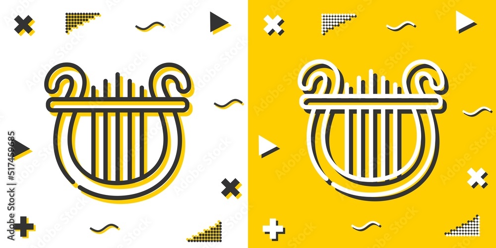 Poster lyre line icon. simple outline style.lyre linear sign. vector illustration isolated on white backgro