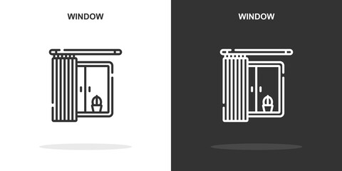 window line icon. Simple outline style.window linear sign. Vector illustration isolated on white background. Editable stroke EPS 10