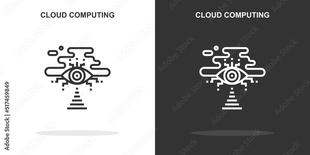 Poster cloud computing line icon. simple outline style.cloud computing linear sign. vector illustration iso