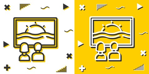 canvas line icon. Simple outline style.canvas linear sign. Vector illustration isolated on white background. Editable stroke EPS 10