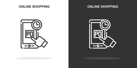 online shopping line icon. Simple outline style.online shopping linear sign. Vector illustration isolated on white background. Editable stroke EPS 10