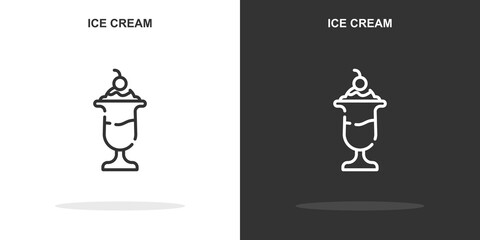 ice cream line icon. Simple outline style.ice cream linear sign. Vector illustration isolated on white background. Editable stroke EPS 10