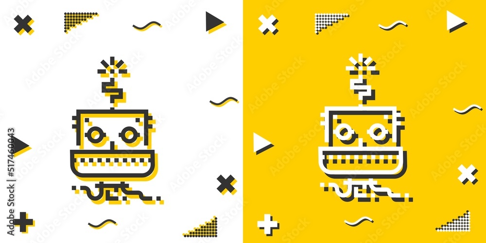 Poster robot line icon. simple outline style.robot linear sign. vector illustration isolated on white backg