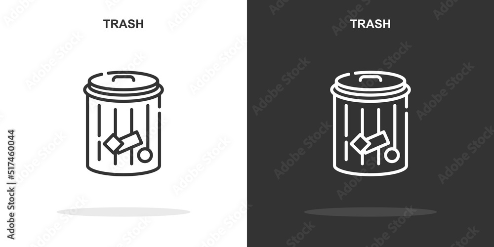Poster trash line icon. simple outline style.trash linear sign. vector illustration isolated on white backg
