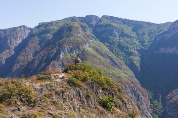 Naklejka premium Halidzor watchtower in the Zangezur Mountains, Armenia