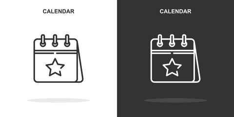calendar line icon. Simple outline style.calendar linear sign. Vector illustration isolated on white background. Editable stroke EPS 10