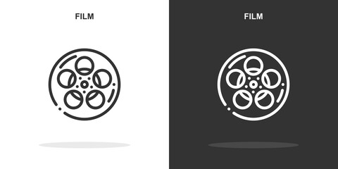 film line icon. Simple outline style.film linear sign. Vector illustration isolated on white background. Editable stroke EPS 10